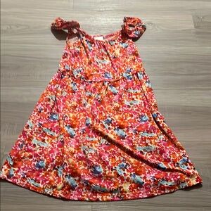 Vibrant Floral Kids Dress - Pink and Blue
